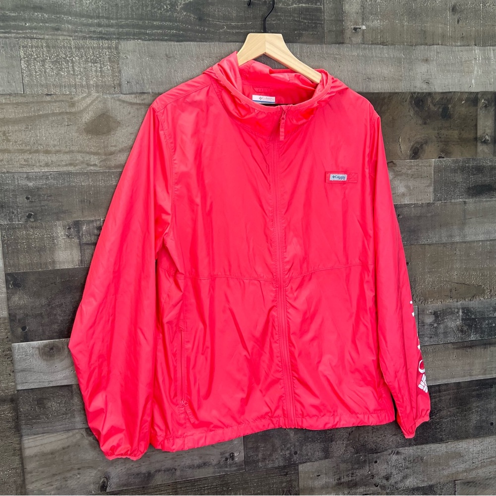 Columbia PFG Morning View Windbreaker Full Zip Hooded Jacket Hoodie